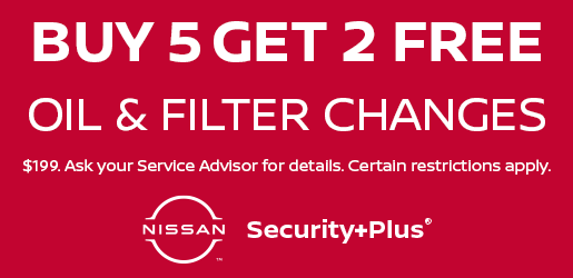 BUY 5, GET 2 FREE OIL & FILTER CHANGES