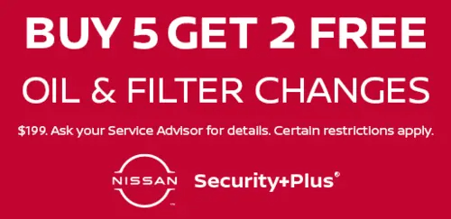 BUY 5, GET 2 FREE OIL & FILTER CHANGES
