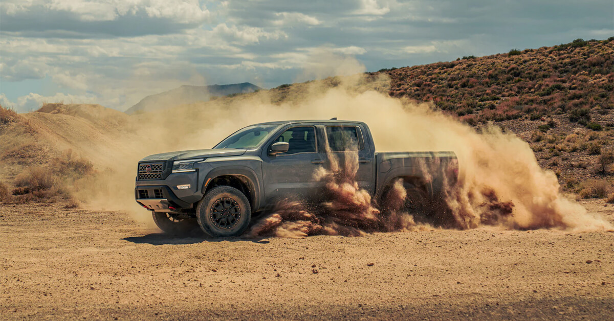 2023 Nissan Frontier Drifting in Dirt