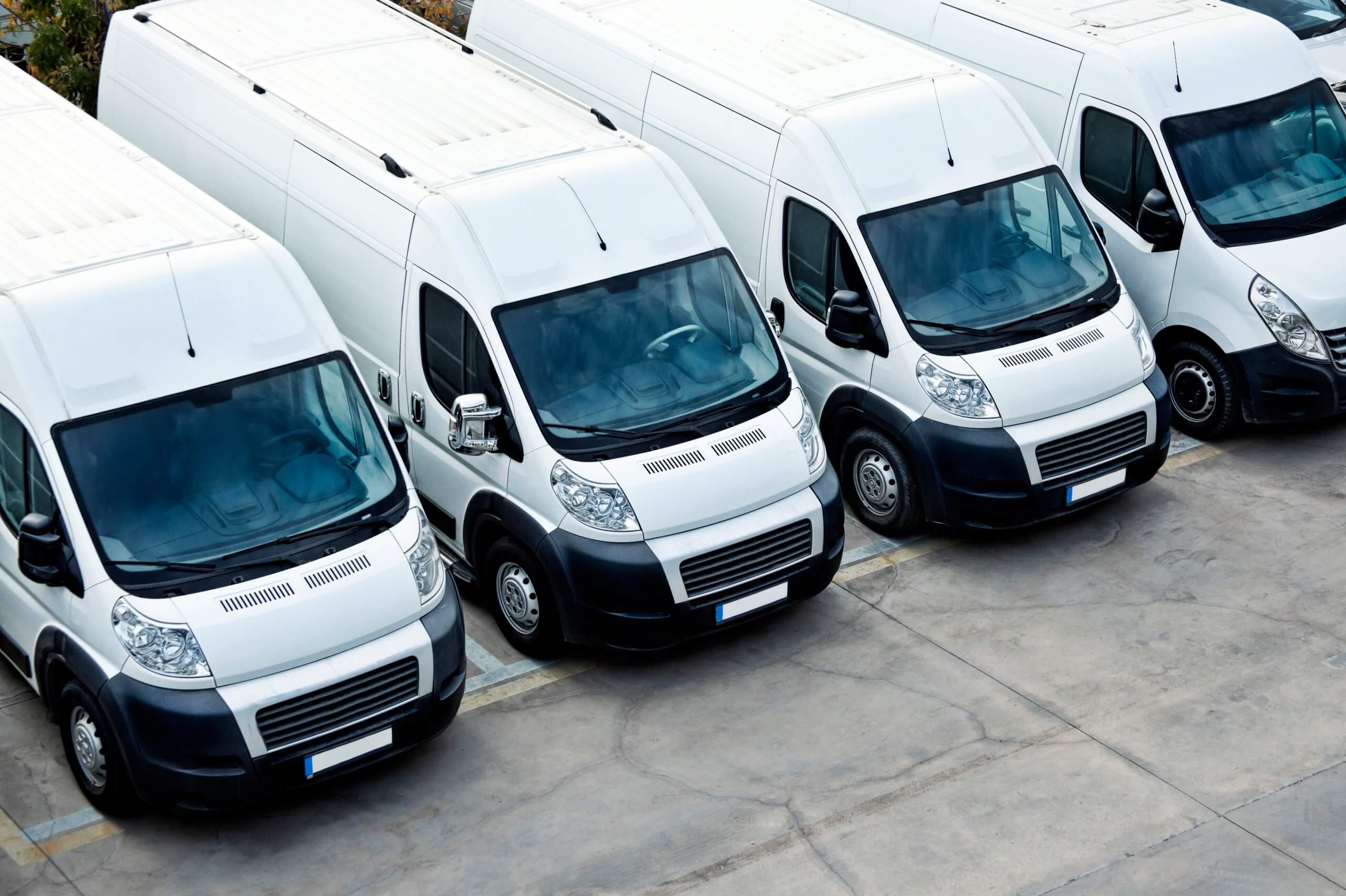 Row of Commercial Vans Parked