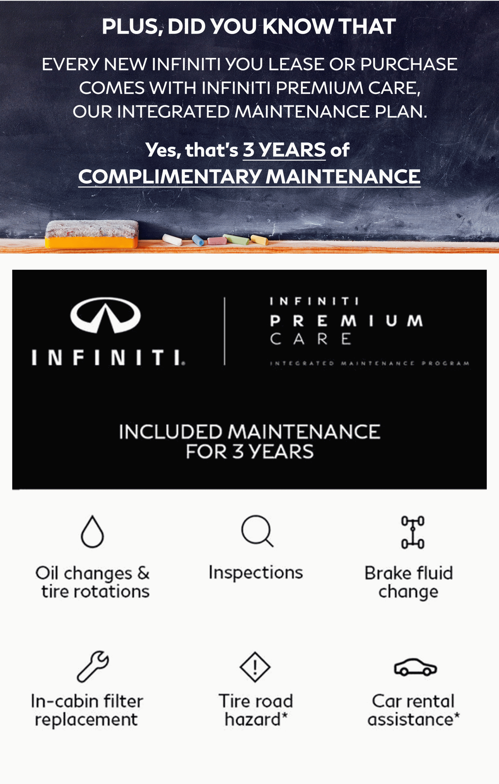 Learn more about our COMPLIMENTARY MAINTENANCE program.