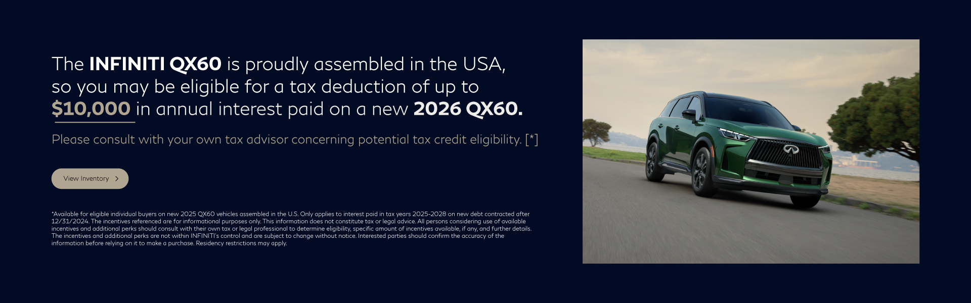 SD 2026 QX60 Tax Credit SD 2026 QX60 Tax Credit