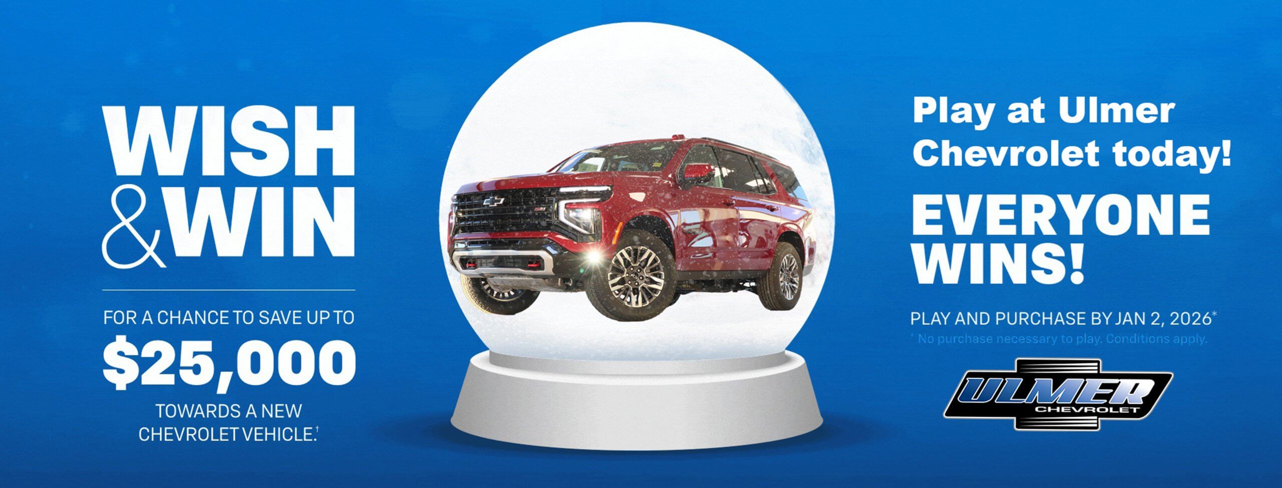 wish and win ulmer chev banner website