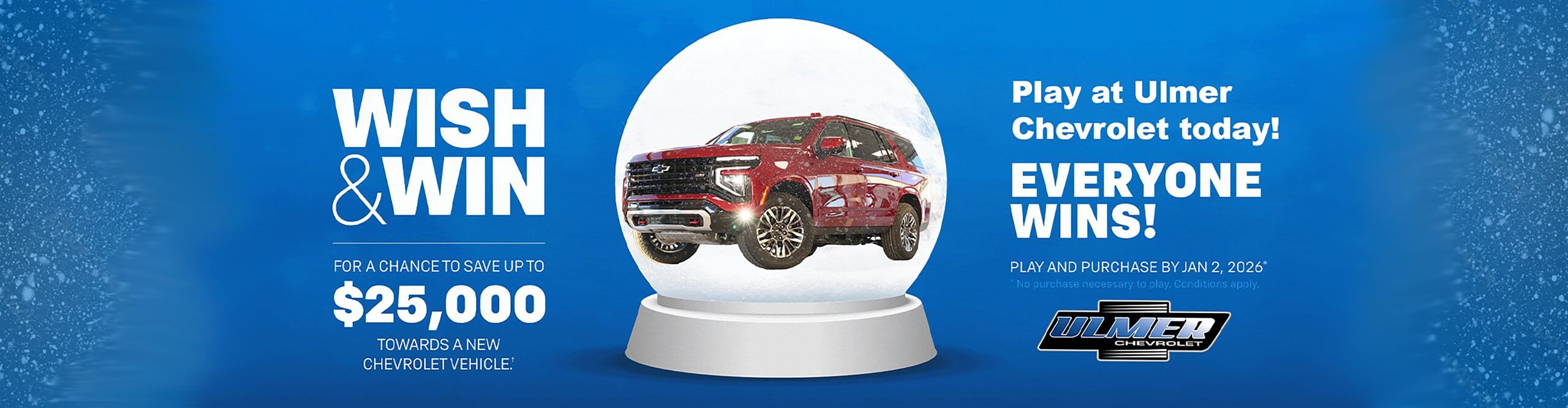 wish and win ulmer chev banner website