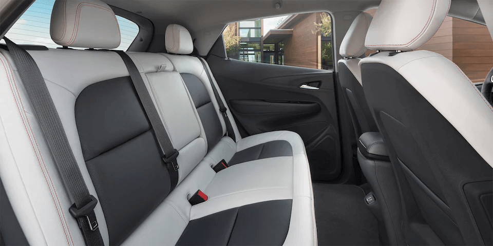 Chevrolet Bolt EV Electric Car Interior Photo: Rear Seats.