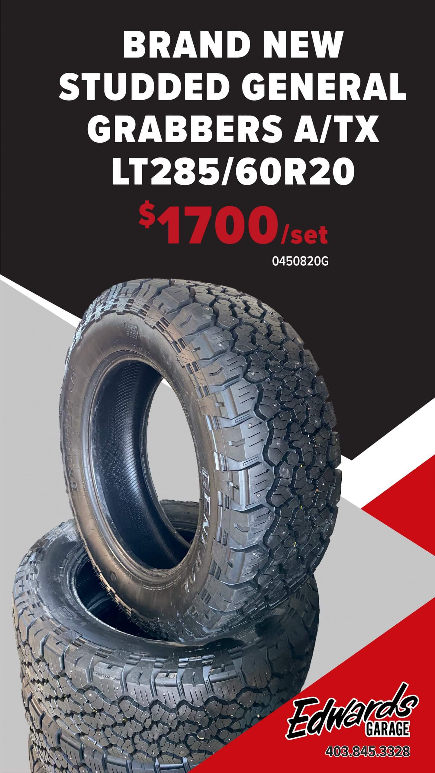 Set of Studded Tires - General Grabbers
