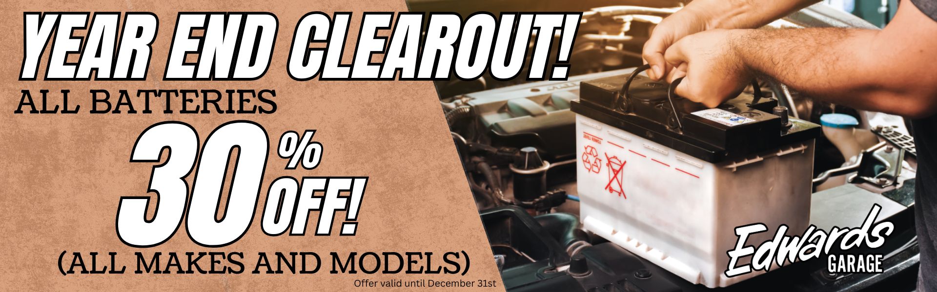 All batteries 30% OFF banner