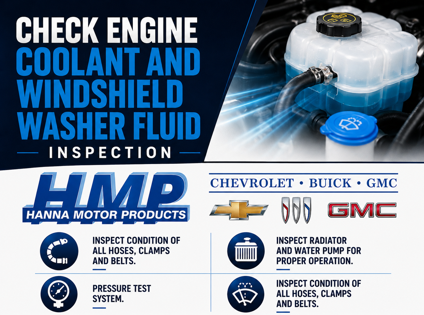CHECK ENGINE COOLANT AND WINDSHIELD WASHER FLUID