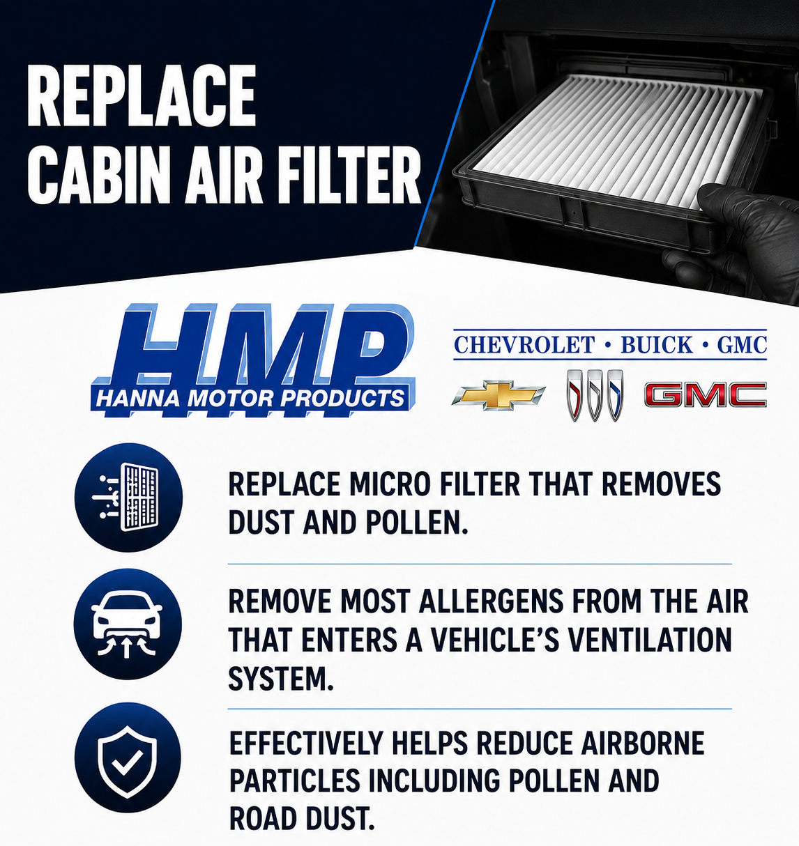 REPLACE CABIN AIR FILTER