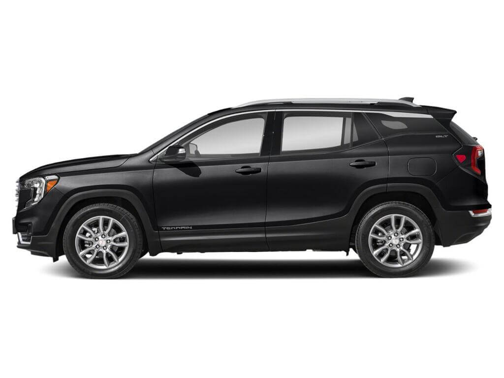 Side view of the 2025 GMC Terrain Denali trim.
