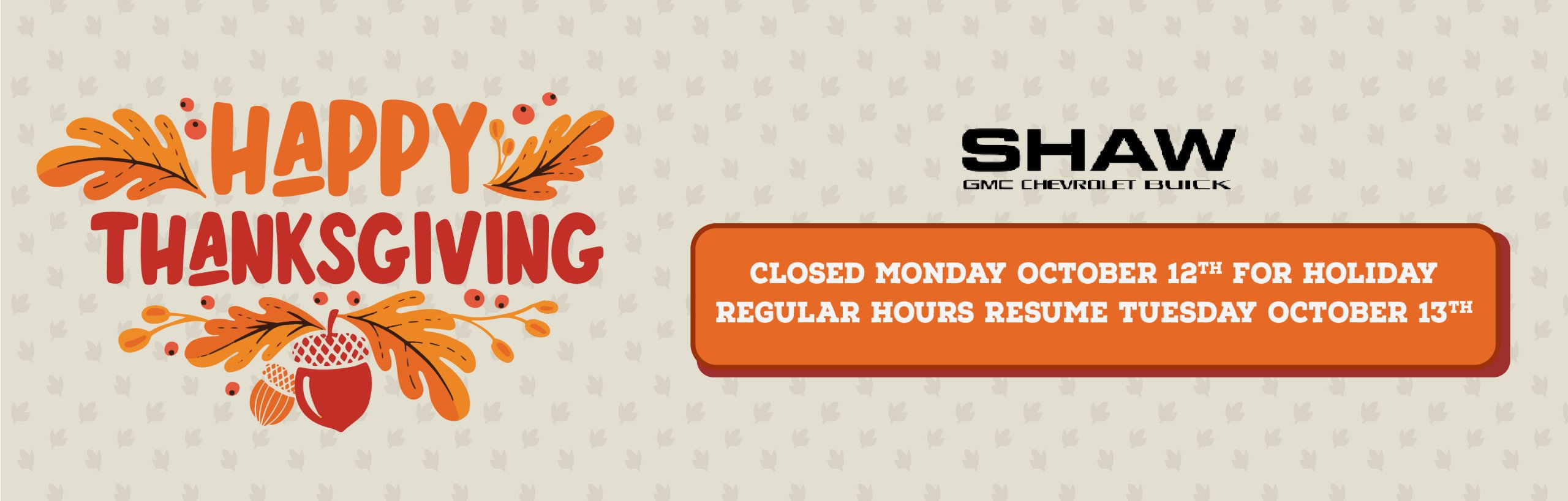 Thanksgiving Closure