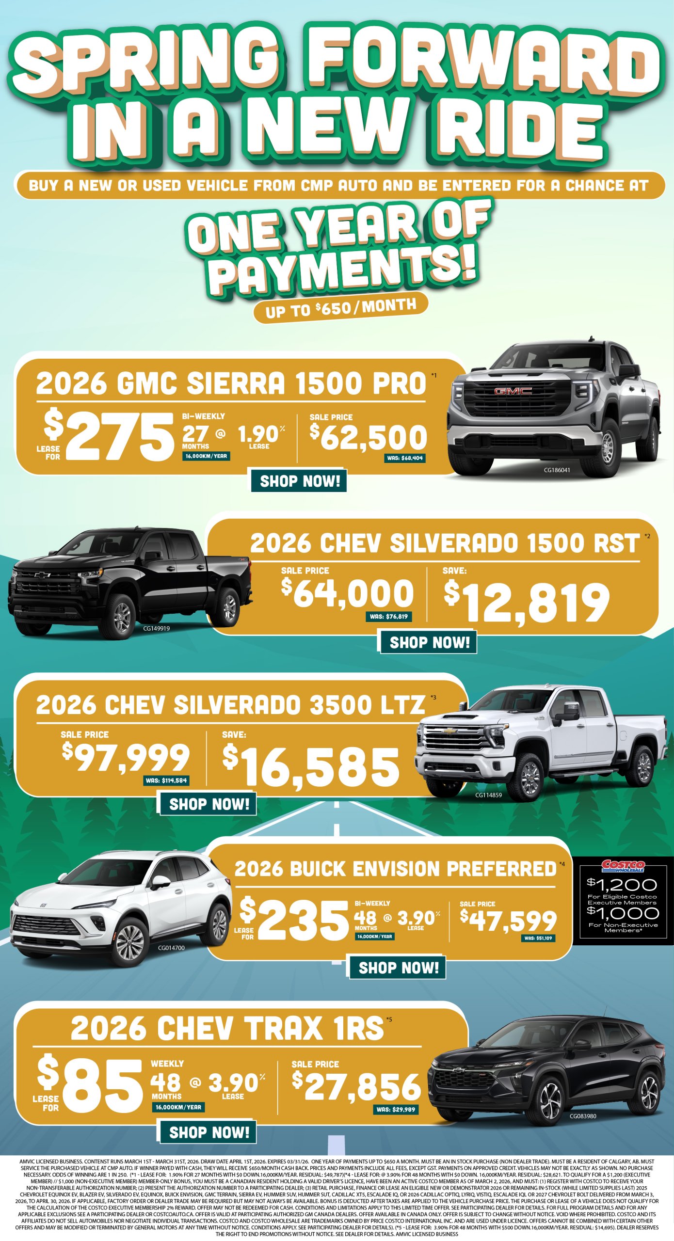 CMP Auto March Win Your Payment