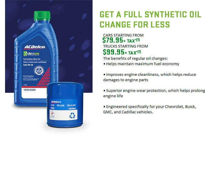 GET A FULL SYNTHETIC OIL CHANGE FOR LESS