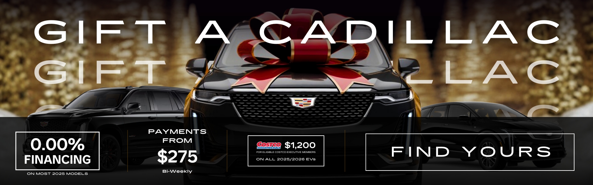 Gift a Cadillac Main Banner Gift a Cadillac homepage banner - Desktop