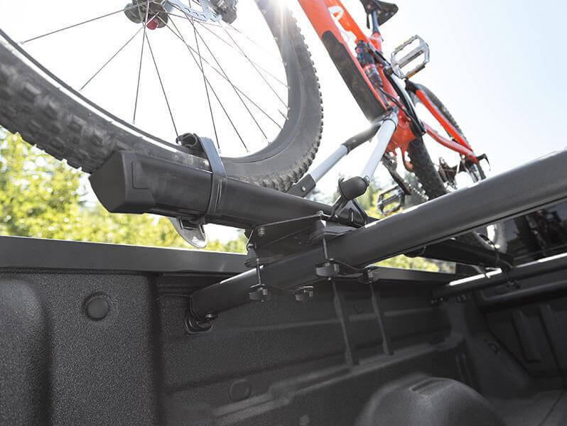 Truck bed mounted bike rack