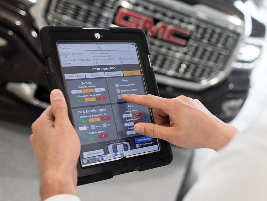 Diagnostic check on a vehicle. 