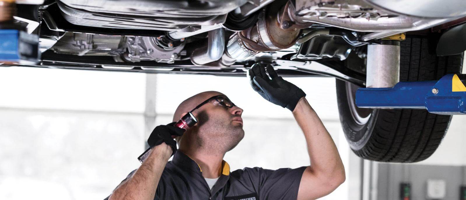 Inspecting the underside of a vehicle