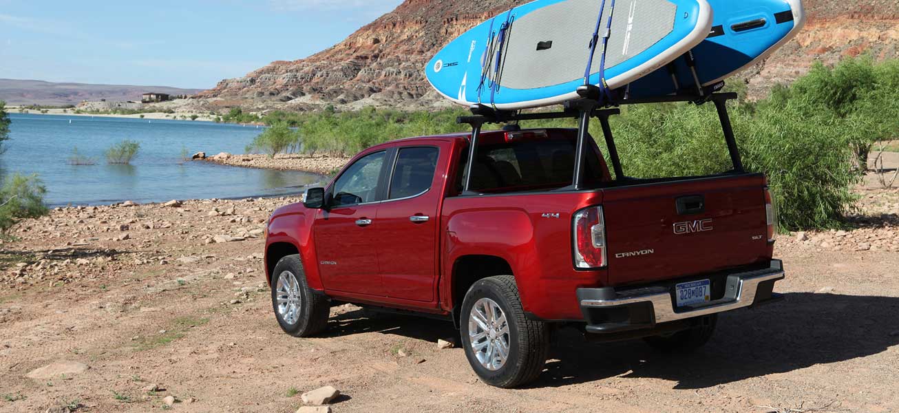 2020 GMC Canyon SLT at a lake in Alberta