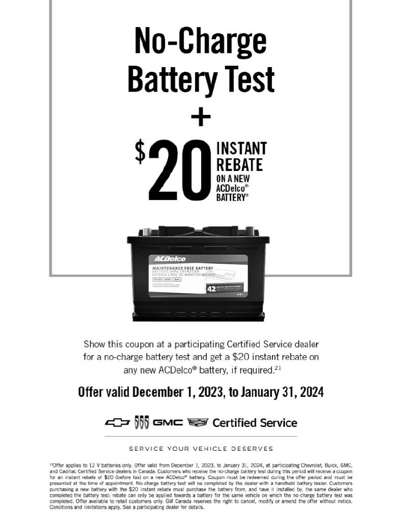 No-Charge Battery Test + INSTANT $20*