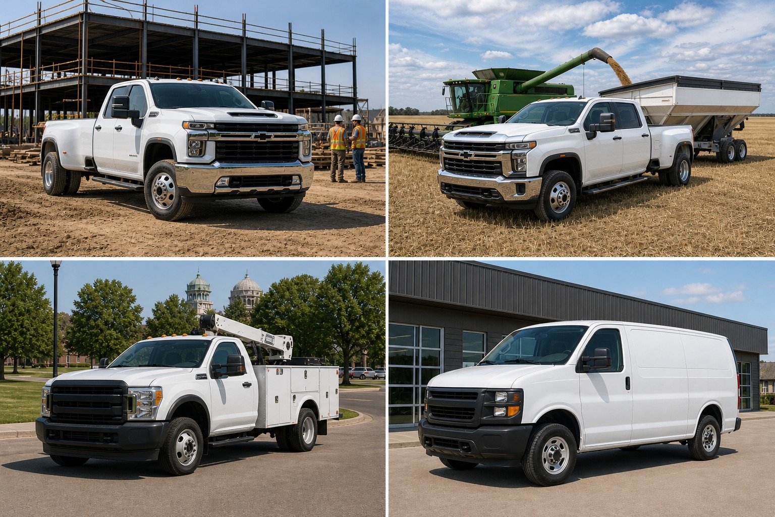 Commercial work vehicles serving contractors, agriculture, municipalities, and service businesses across southern Saskatchewan