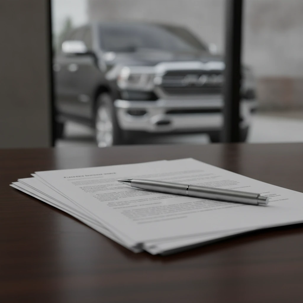 a printed document and a pen lying on a desk with unreadable text