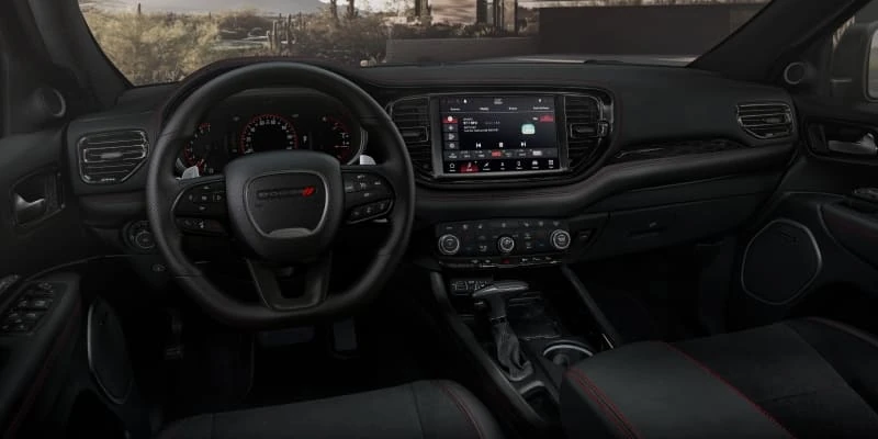 2026 Dodge Durango interior cabin showing the dashboard and centre touchscreen