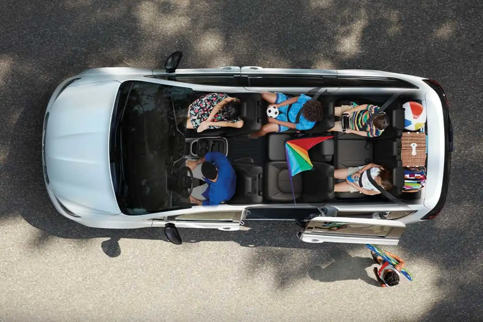 2026 Chrysler Pacifica interior showing the rear seating and cargo area with seats folded