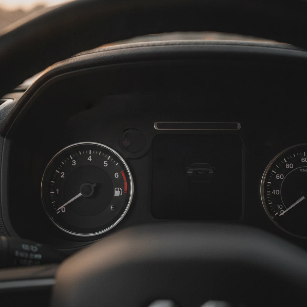 instrument cluster fuel gauge reading near empty