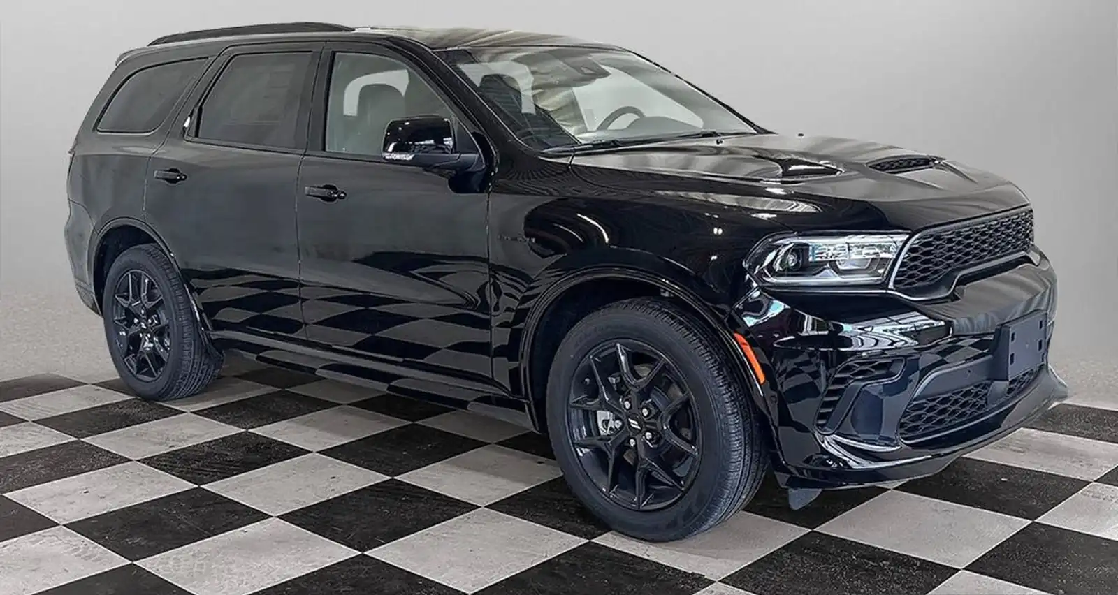 2026 Dodge Durango GT in black, front three quarter view in a studio photo booth