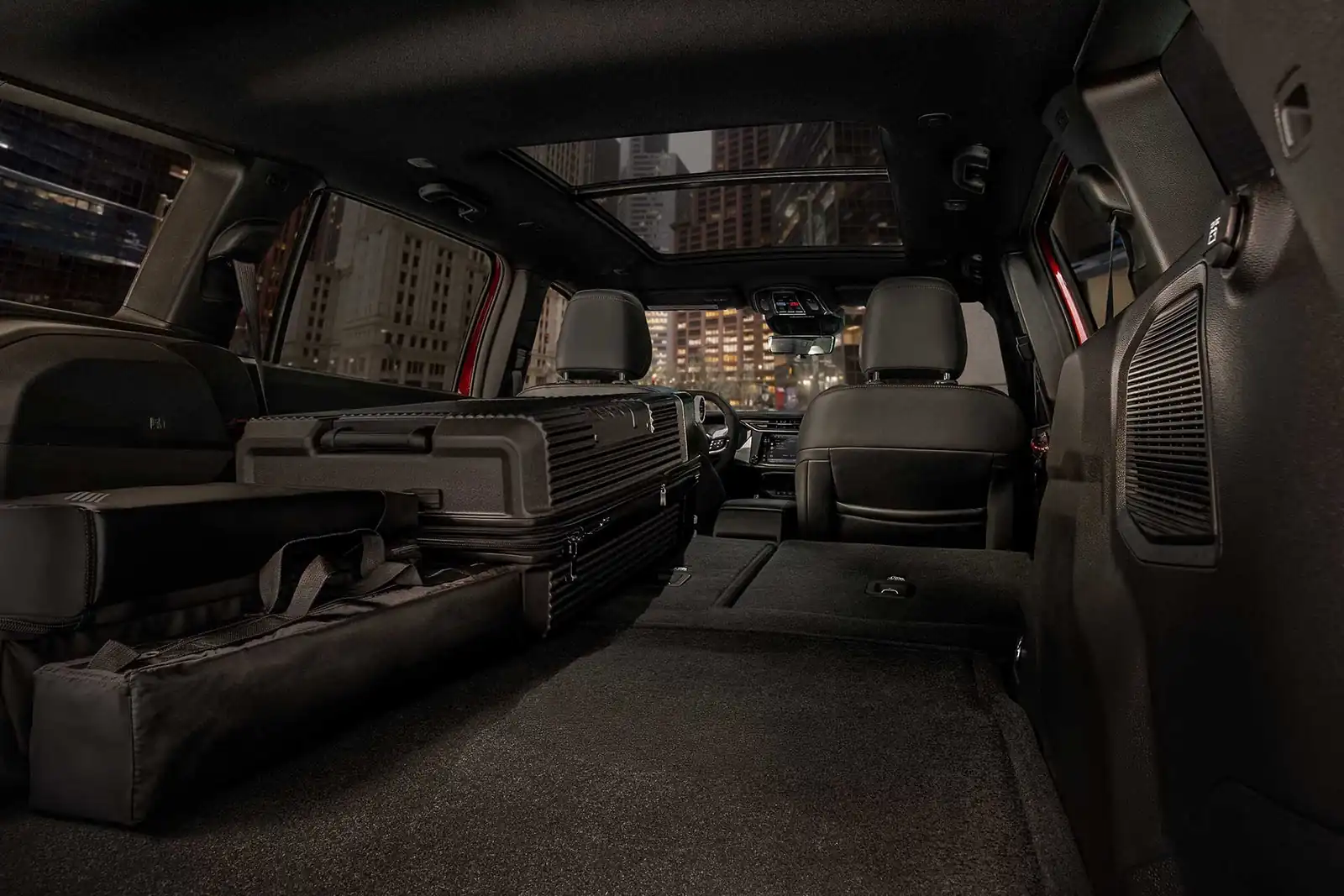 2026 Jeep Cherokee rear cargo area with the rear seats folded flat