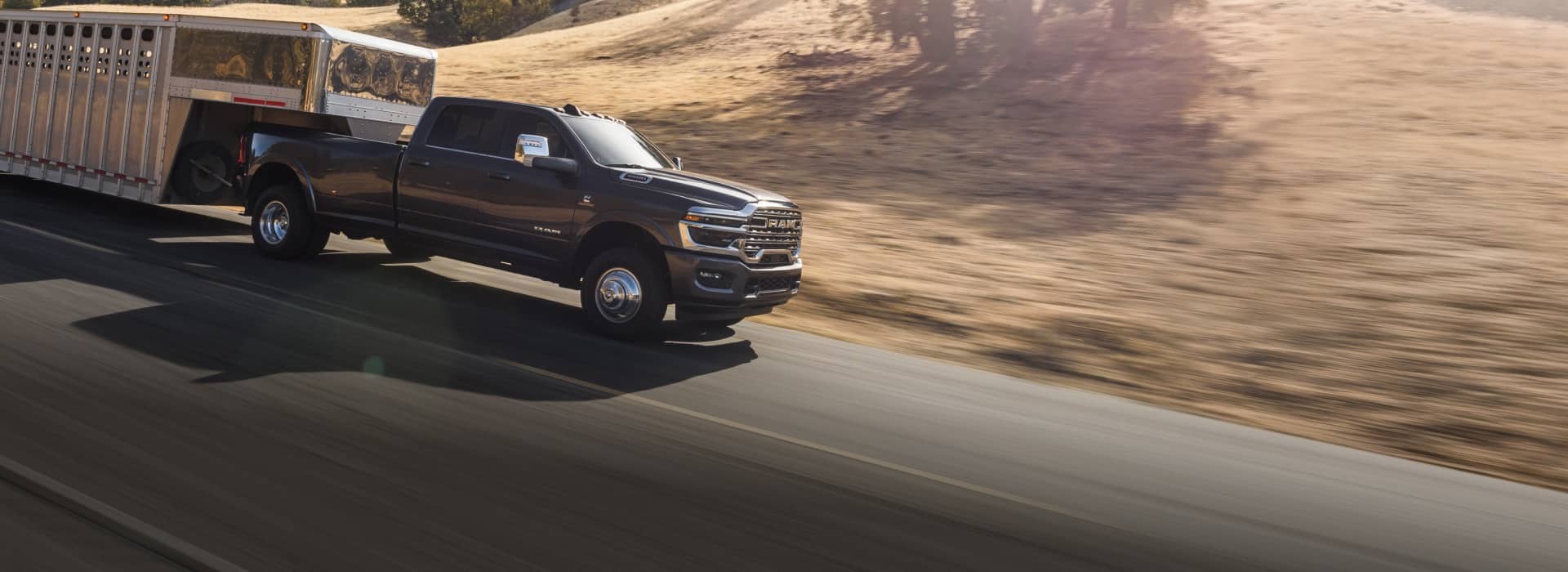Ram 3500 towing a horse trailer