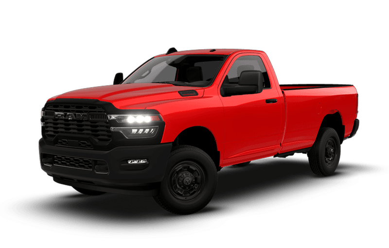 2026 Ram 2500 HD Tradesman in red, front three quarter view