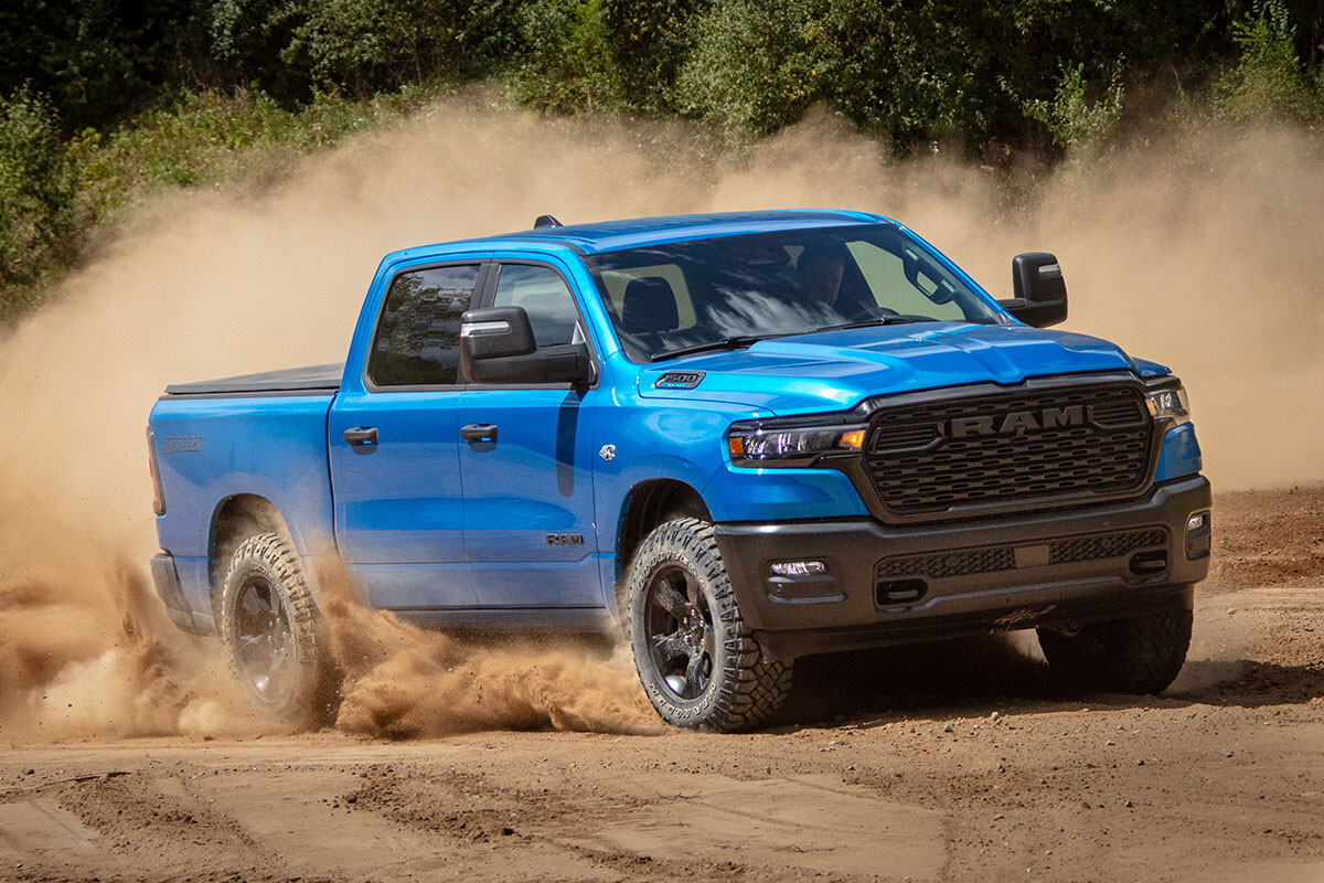 2027 Ram 1500 Warlock on a gravel road in Manitoba