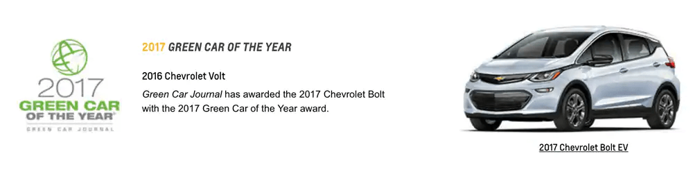 GM Awards 2017 Green Car