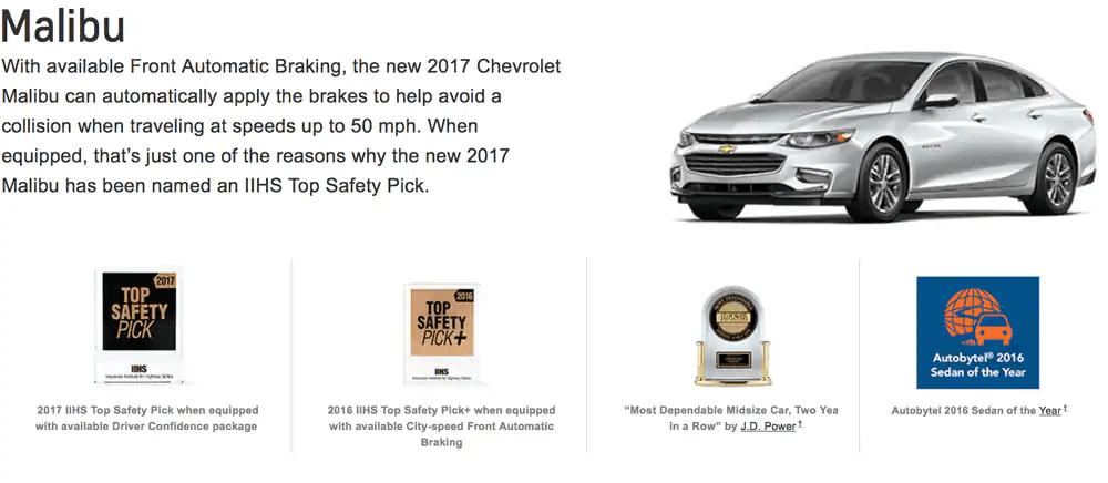 GM Awards Malibu