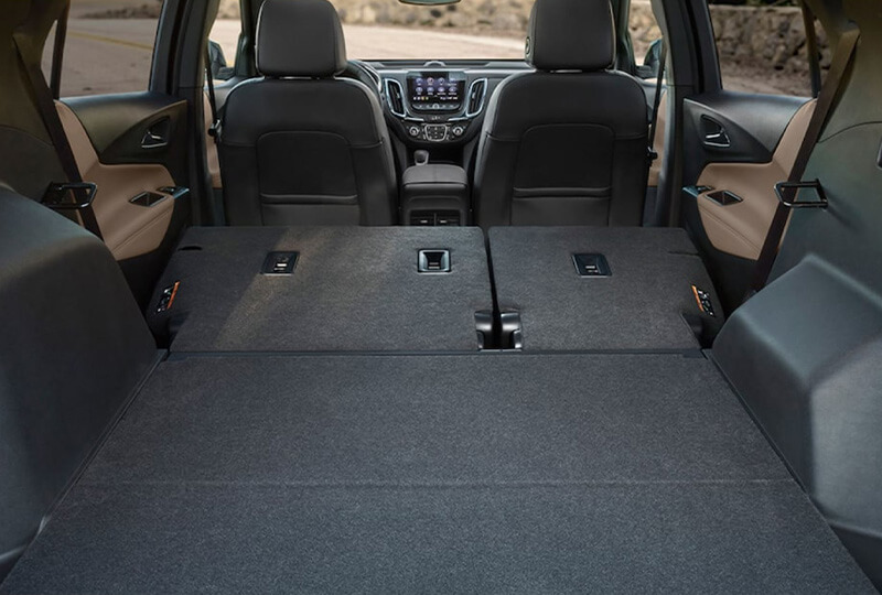 Seats folded down in a 2023 Chevrolet Equinox