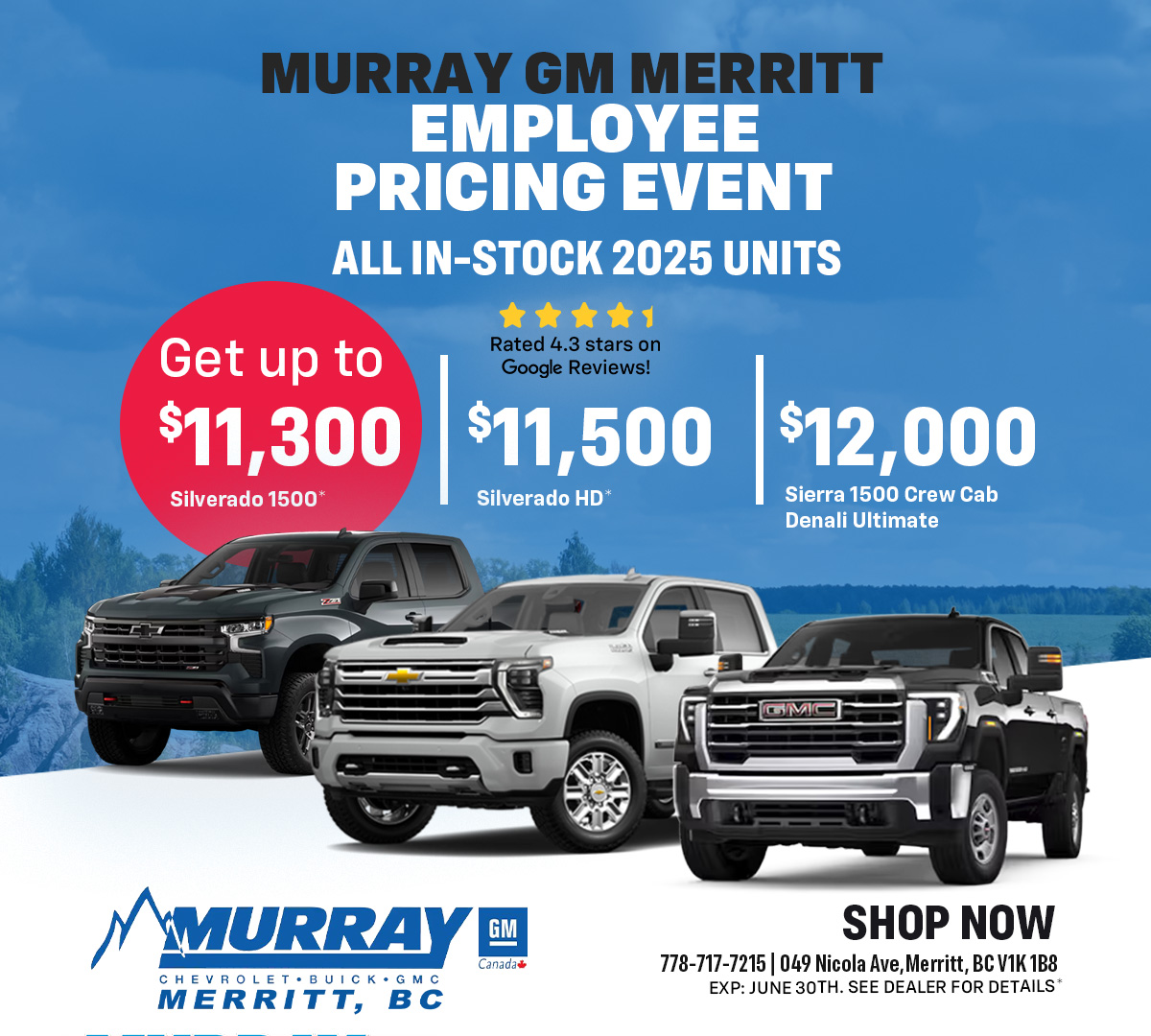 Employee pricing event