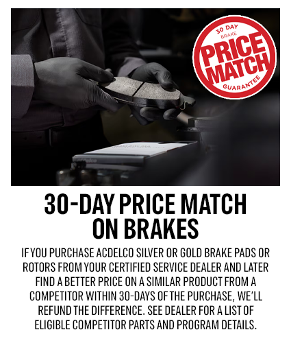30-day price match on brakes