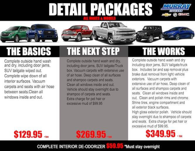 DETAIL PACKAGES – CALL TO BOOK APPOINTMENT!