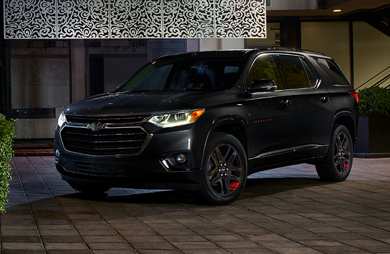 2019 Chevy Traverse with head lamps on