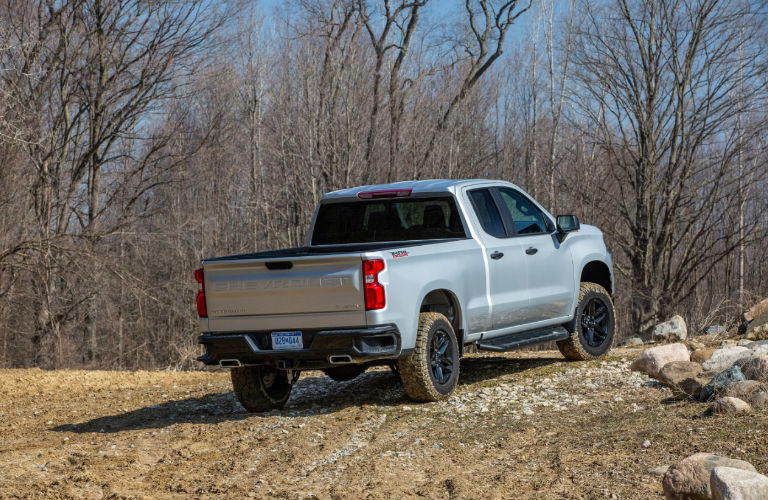 2020 Chevy Silverado rear on hill