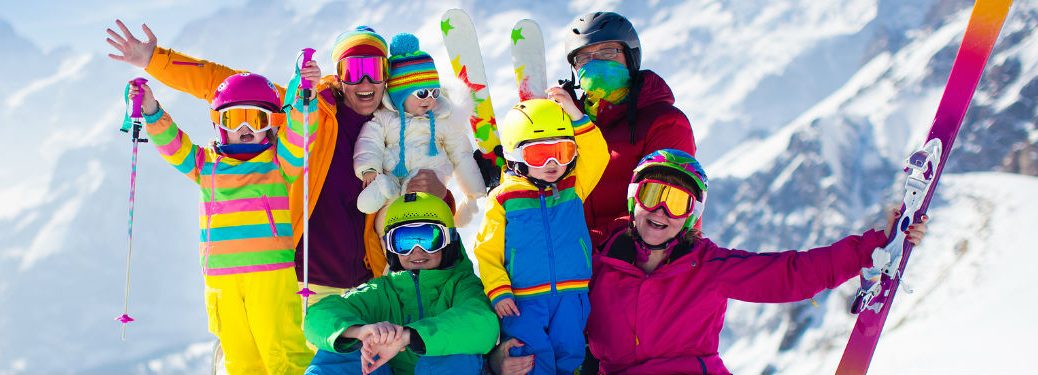 Family in ski gear