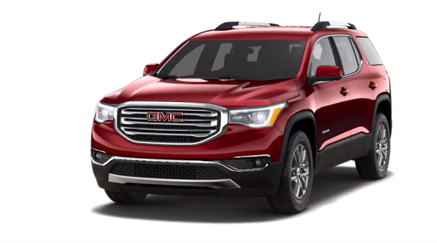 2019 GMC Acadia in red Quartz Tintcoat 