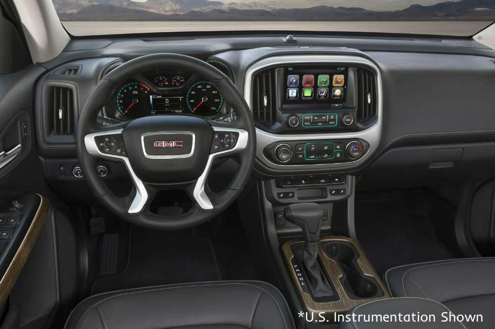 interior of the U.S. model of the 2017 GMC Canyon Denali