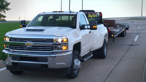 2016 Chevy Silverado 3500HD pulling a trailer