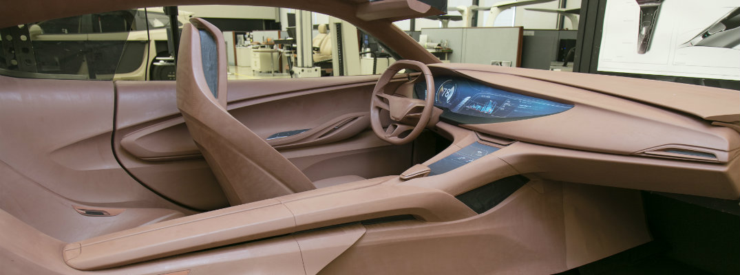 Clay-carved sample interior of the Buick Avista Concept car