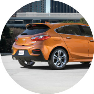 a rearview of the 2017 Chevy Cruze Hatchback