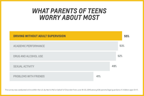 graph showing the top worries parents have about their teenagers