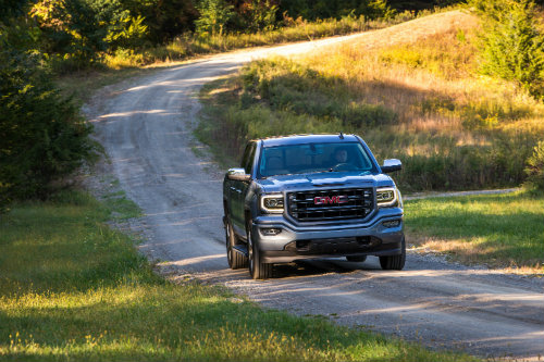 2016 GMC Sierra on the road