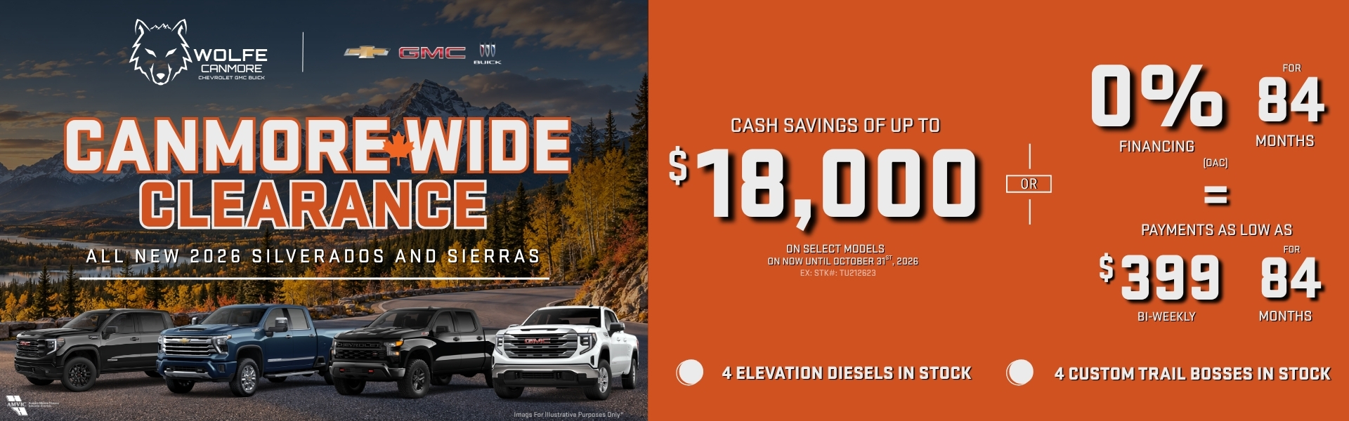 CANMORE WIDE CLEARANCE TRUCK SAVINGS UP TO $18,000